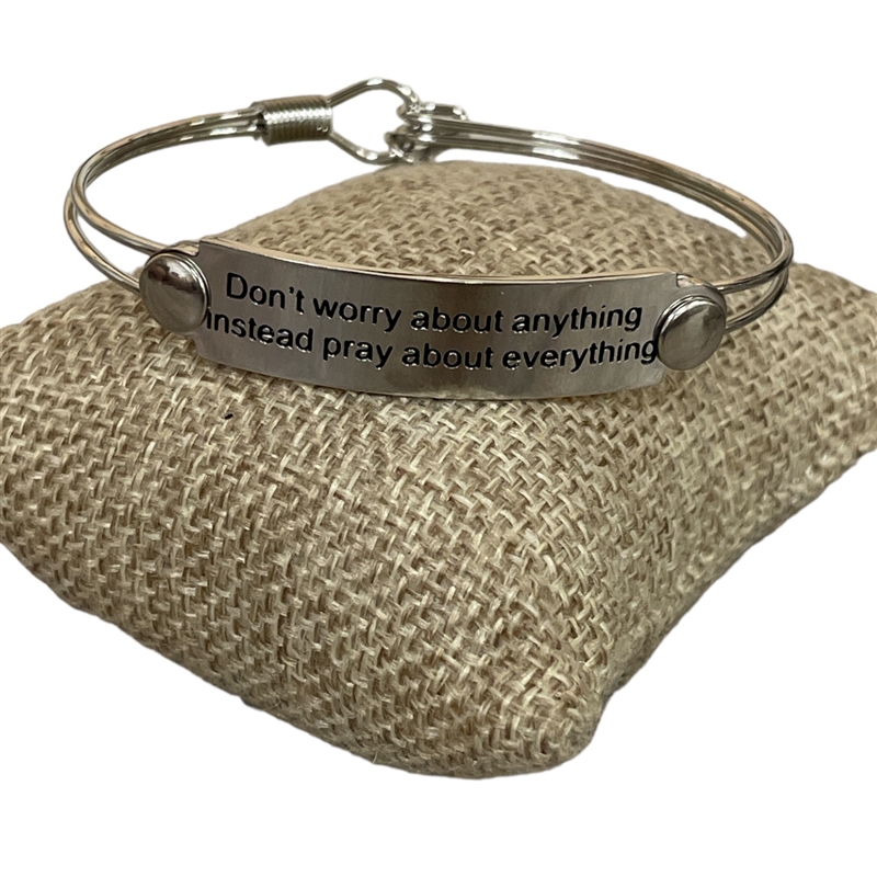 SST42  '' DON`T WORRY ABOUT ANYTHING''  STAINLESS STEEL BRACELET
