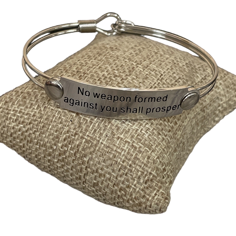 SST58  ''NO WEAPON FORMED '' STAINLESS STEEL BRACELET