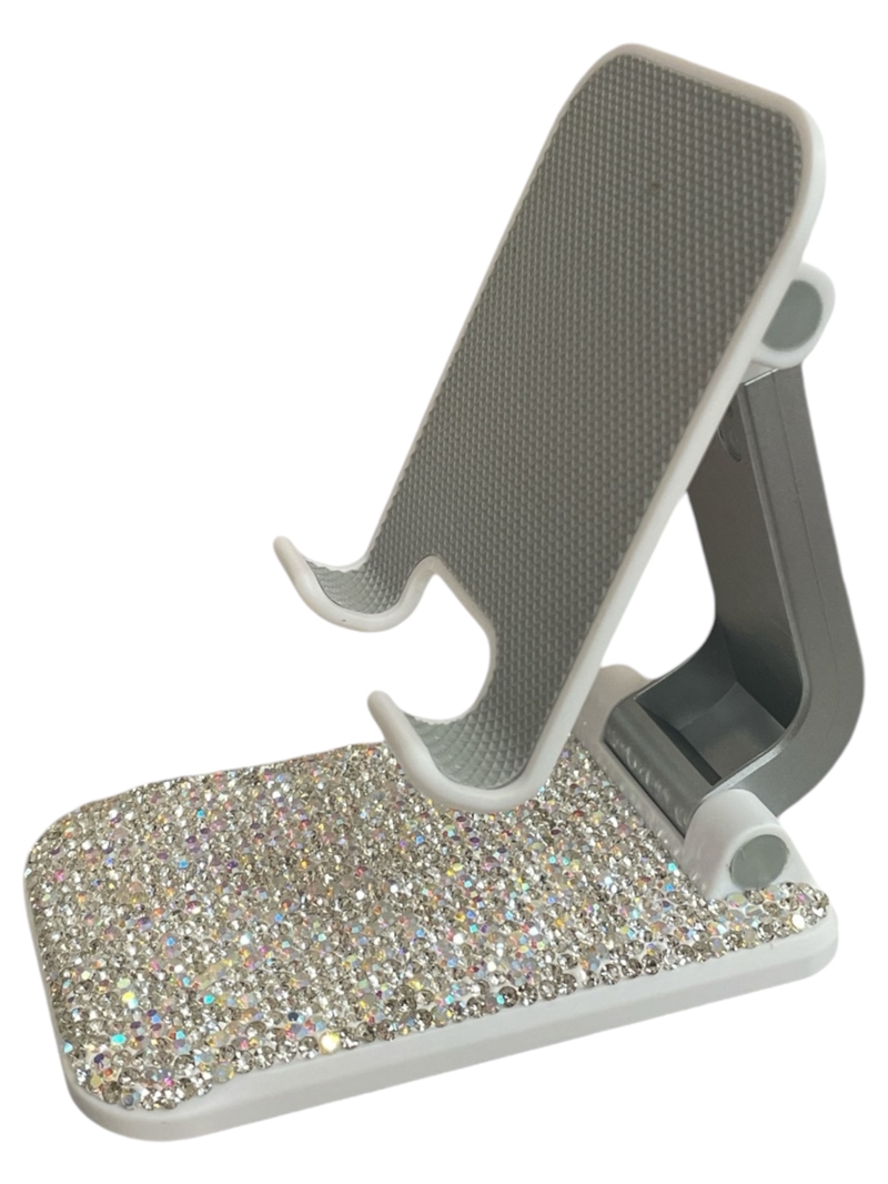 ST82SW SILVER AB RHINESTONE STAND PHONE HOLDER