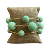 TB6003M GOLD & MINT ACRYLIC BEADED 3 PCS BRACELET SET