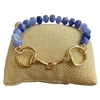 TB6070 ACRYLIC BEADED GOLD PENDANT STRETCH BRACELET