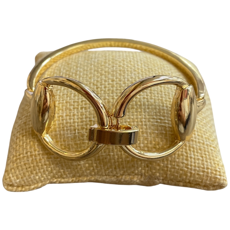 TB6090 GOLD U LINK FRONT CLASP BRACELET