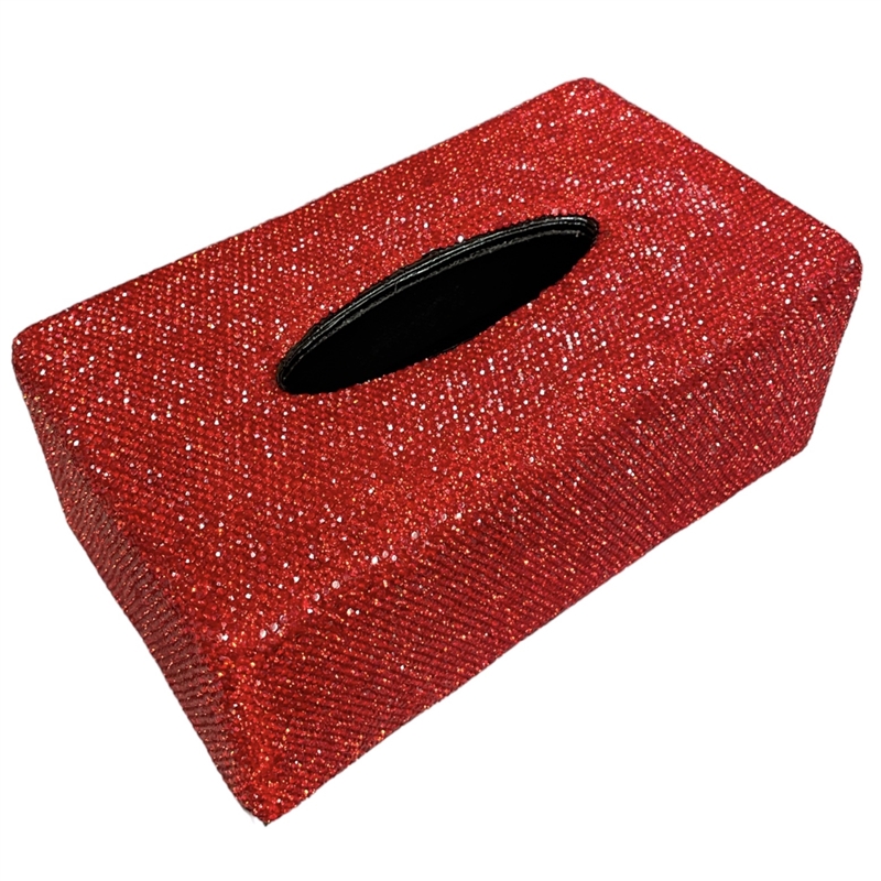 TB800  RED RHINESTONES TISSUE BOX