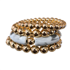 TB9166 GOLD BEADED/  ACRYLIC 4PCS BRACELET SET