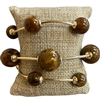 TB9336BR BROWN ACRYLIC BEADED 3 PC BRACELET