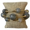 TB9336G GOLD & GRAY ACRYLIC BEADED 3 PCS BRACELET SET