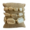 TB9531 SQUARE PEARL BEADED STRETCH BRACELET SET