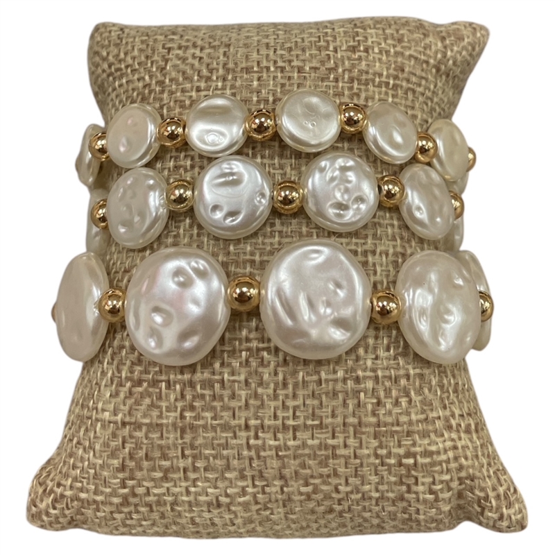 TB9532  PEARL BEADED 3PCS SET BRACELET