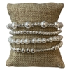 TB9703 PEARL BEADED 4 PC SET BRACELET