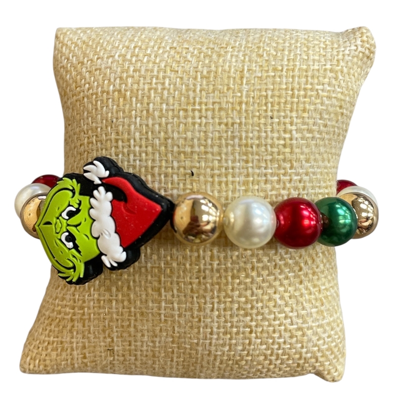 TB9760 BEADED GRINCH PENDANT BRACELET