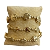 TB9835 HAMMERED CIRCLE MULTI BEADED 3 PCS BRACELET SET