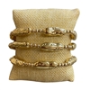 TB9839 HAMMERED MULTI BEADED 3 PCS BRACELET SET
