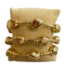 TB9852 GOLD NUGGET MULTI BEADED BRACELET 3 PCS SET