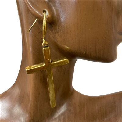 TE0081 GOLD ANTIQUE THIN CROSS