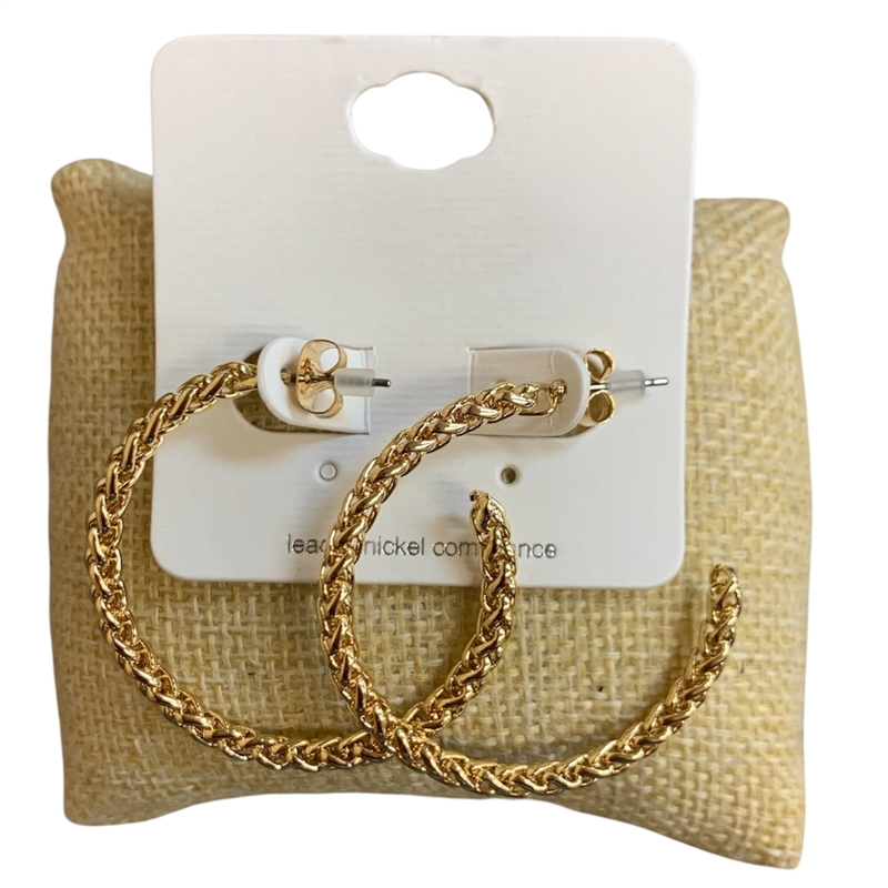 TE10263 BRAIDED HOOP EARRINGS