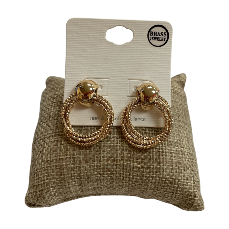 TE10602 MULTI CIRCLE STUD HOOP EARRINGS