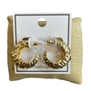 TE11090 TEXTURED SMALL OPEN HOOP EARRINGS
