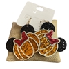 TE11564 ORANGE & BLACK PUMPKIN EARRINGS