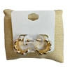TE11801 PEARL BEADED EXTRA SMALL HOOP EARRINGS