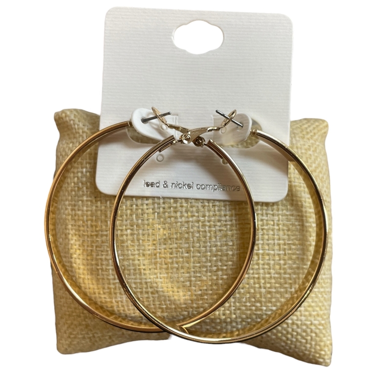 TE11867 PLAIN THIN LARGE HOOP EARRINGS