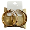 TE11870 GOLD WIDE HOLLOW LARGE HOOP EARRINGS
