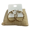 TE11875 BEAD TEXTURED HOOP EARRINGS
