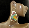 TE1601 WOODEN TRIVAL PATTERN TEARDROP EARRINGS