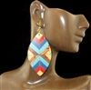 TE1771 MULTI COLOR ABSTRACT LEATHER DANGLE EARRINGS