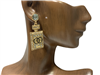 TE1840 GOLD RHINESTONE PERFUME BOTTLE POST EARRINGS