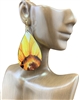 TE2054 SUNFLOWER TEARDROP EARRINGS