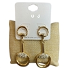 TE6201 RHINESTONE U LINK LARGE POST DANGLE EARRINGS