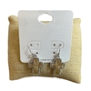 TE6204 TWO TONE SMALL CROSS DANGLE EARRINGS
