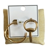 TE6218 PLAIN U LINK MEDIUM OPEN HOOP EARRINGS