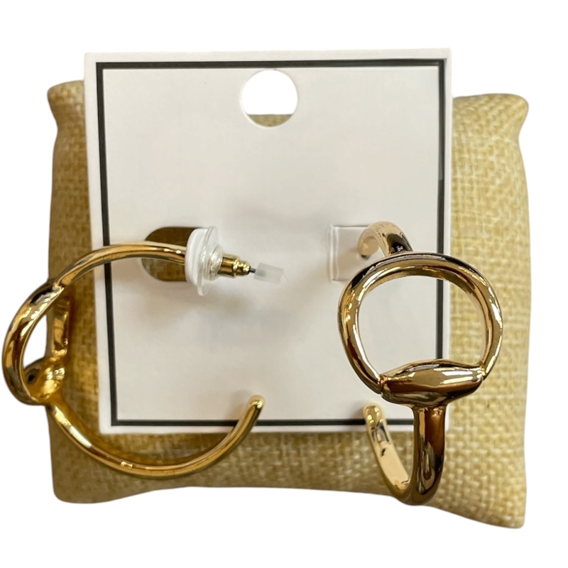TE6218-1 PLAIN U LINK MEDIUM OPEN HOOP EARRINGS