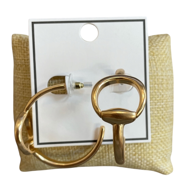 TE6218 PLAIN U LINK MEDIUM OPEN HOOP EARRINGS