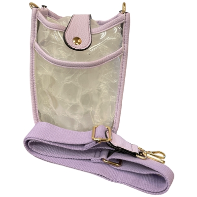 TG10219PR  SMALL LIGHT PURPLE CLEAR CROSSBODY BAG