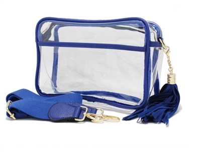 TG10223RB CLEAR ROYAL BLUE CROSSBODY BAG