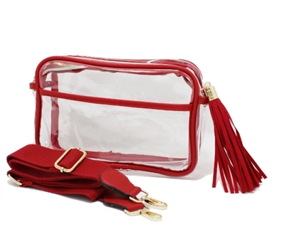 TG10223RD  CLEAR RED  CROSSBODY BAG