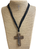 TNE1336 BLESSED/WOODEN CROSS SET NECKLACE