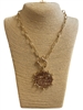 TN6026 GOLD LARGE HORSE COIN PENDANT 18" LONG NECKLACE SET