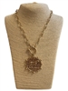 TN6026 MATTE LARGE HORSE COIN PENDANT 18" LONG NECKLACE SET