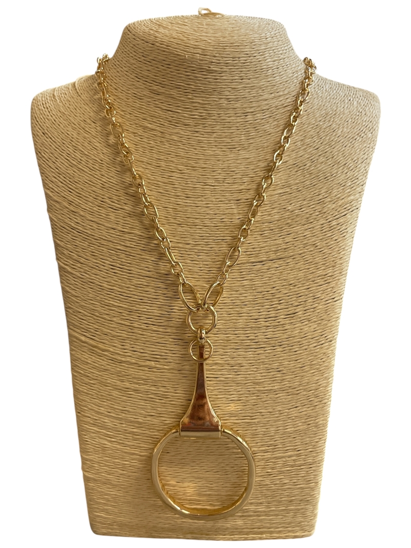 TN6027 PLAIN LARGE U PENDANT 18" LONG NECKLACE