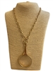 TN6027W MATTE PLAIN LARGE U PENDANT 18" LONG NECKLACE