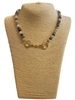 TN6037 ACRYLIC BEADED GOLD PENDANT 18" LONG NECKLACE