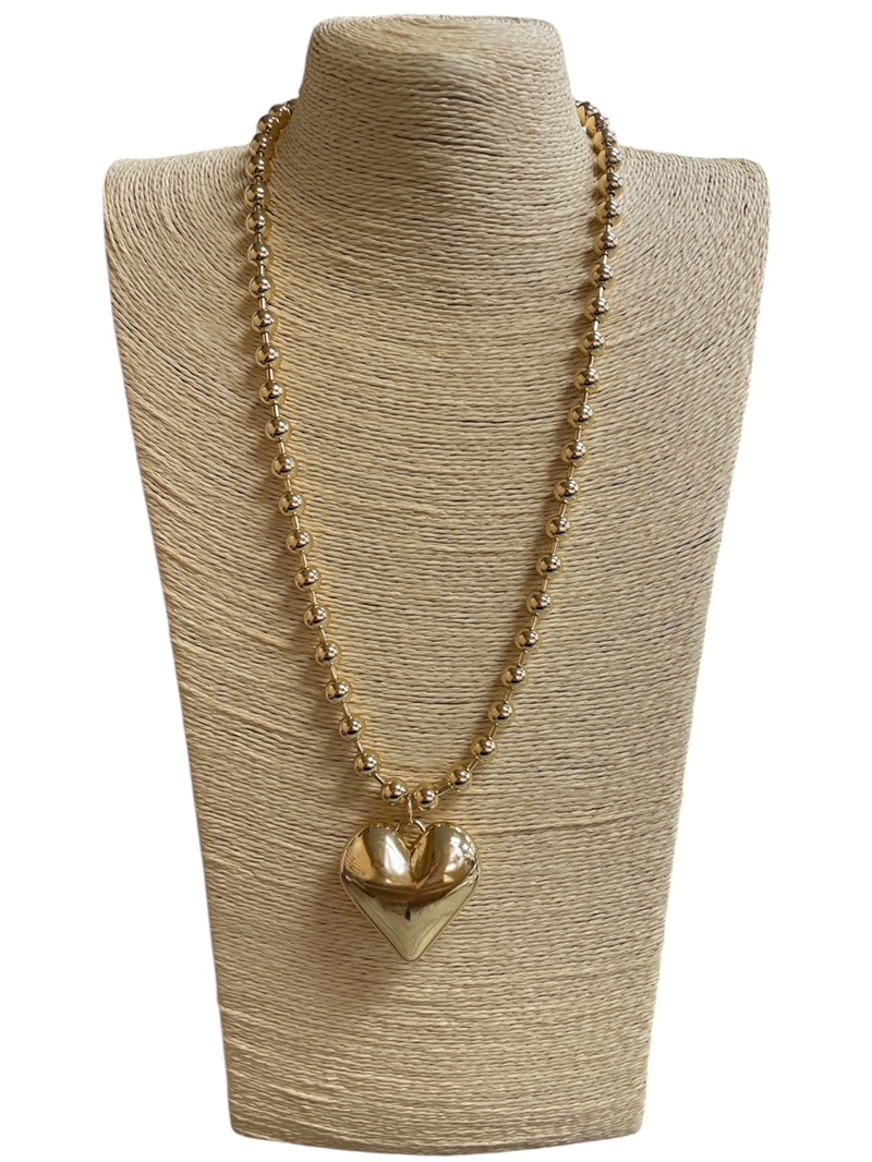 TN9318 ''24'' HEART LONG BEADED NECKLACE