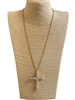 TN9450   ''30'' LONG  CROSS PEARL  NECKLACE