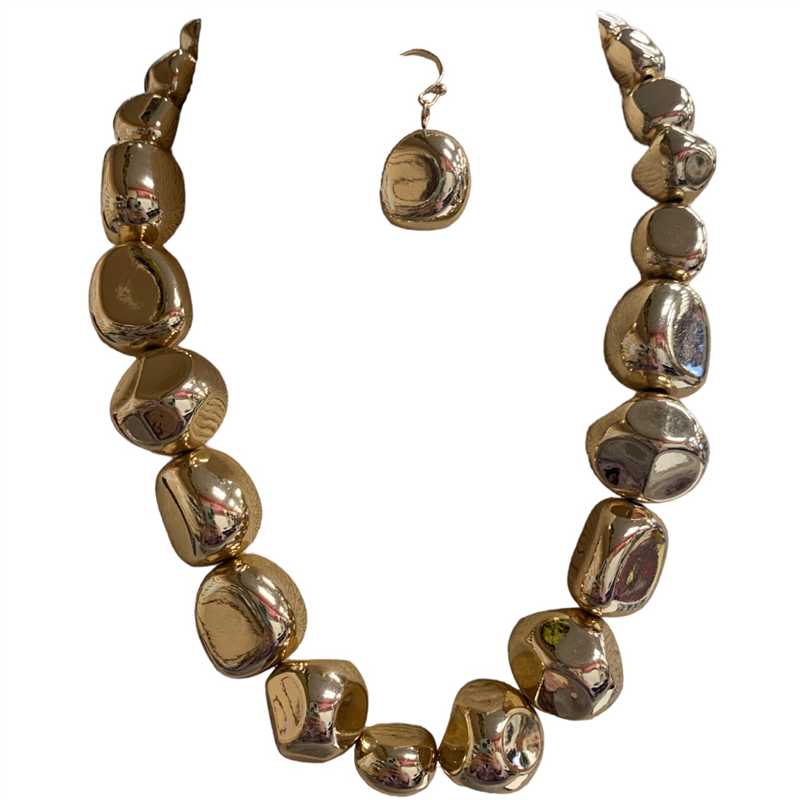 TNE1554  CHUNKY BEADED SET  NECKLACE