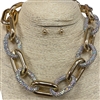 TNE1913 CHUNKY CHAIN & RHINESTONE SHORT NECKLACE