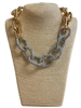 TNE1914  CHUNKY CHAIN & RHINESTONE SHORT NECKLACE