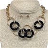 TNE1915   CHAIN & RHINESTONE SHORT NECKLACE